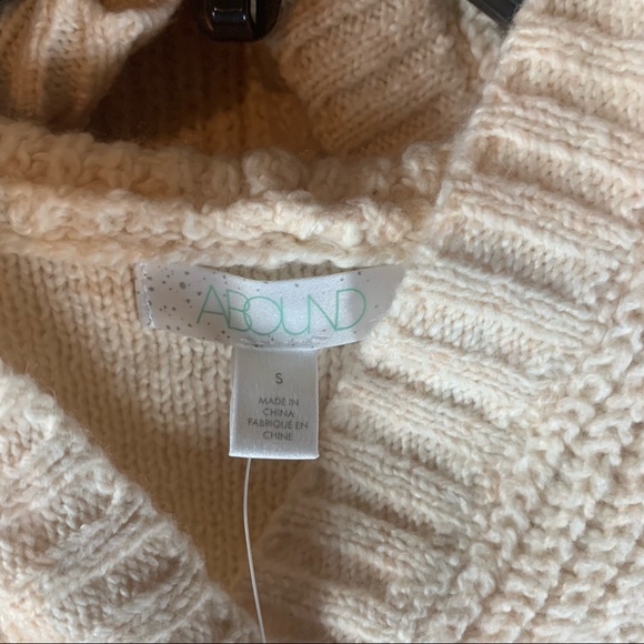 Abound Hooded Back Slit Cotton Blend Cozy Hooded Knit Sweater Cream Size S NWT. - Picture 5 of 9